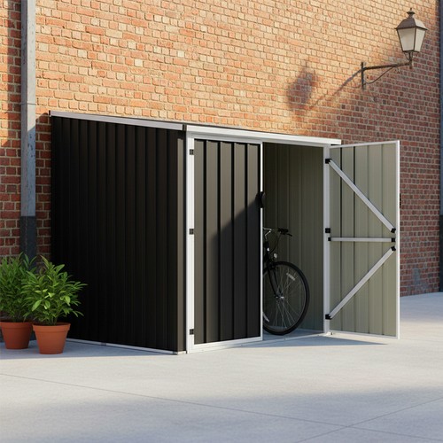 Outdoor lockable bicycle shed - lockable,