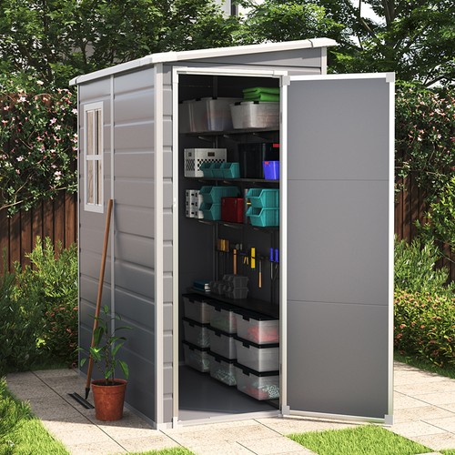 Plastic lockable garden shed - lockable, 5