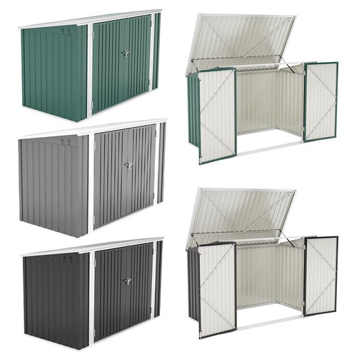 Double steel wheelie bin - wheelie, store